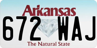 AR license plate 672WAJ