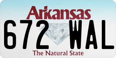AR license plate 672WAL