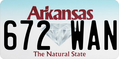 AR license plate 672WAN