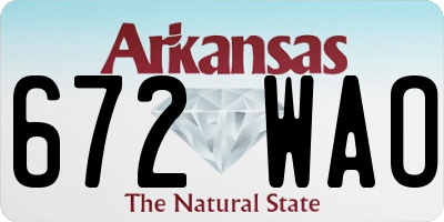 AR license plate 672WAO