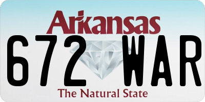 AR license plate 672WAR