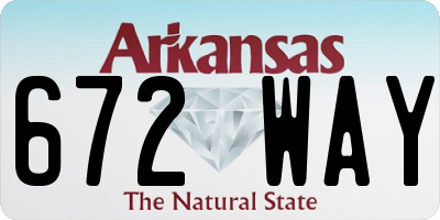 AR license plate 672WAY