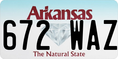 AR license plate 672WAZ