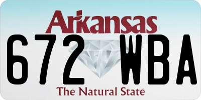 AR license plate 672WBA