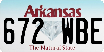 AR license plate 672WBE