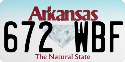 AR license plate 672WBF