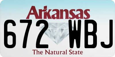 AR license plate 672WBJ