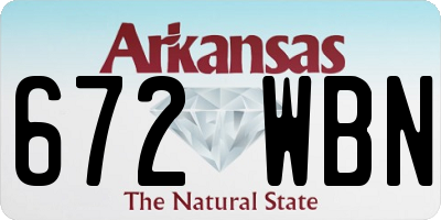 AR license plate 672WBN