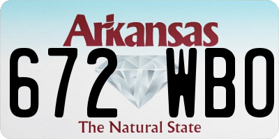 AR license plate 672WBO