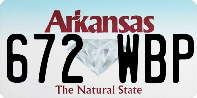 AR license plate 672WBP