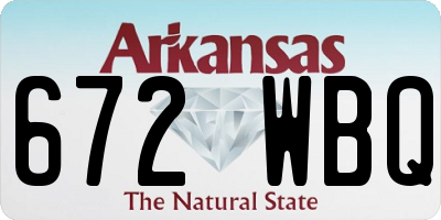 AR license plate 672WBQ