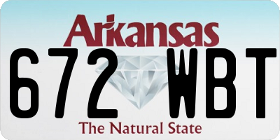 AR license plate 672WBT
