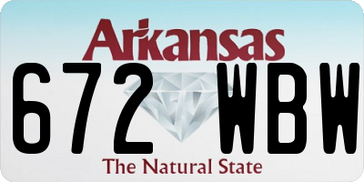 AR license plate 672WBW