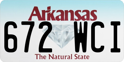 AR license plate 672WCI