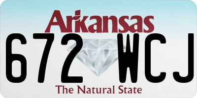 AR license plate 672WCJ