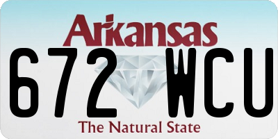 AR license plate 672WCU