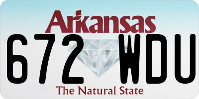 AR license plate 672WDU
