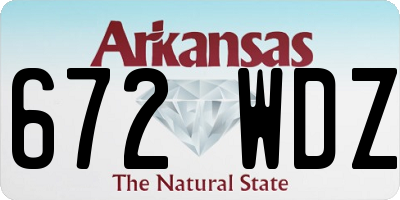 AR license plate 672WDZ