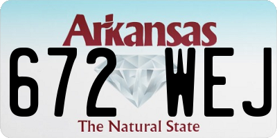 AR license plate 672WEJ