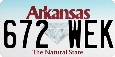 AR license plate 672WEK