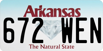 AR license plate 672WEN