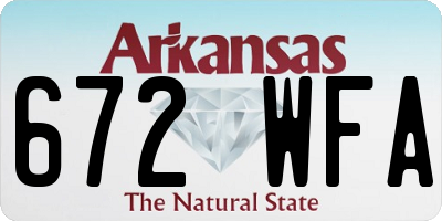 AR license plate 672WFA