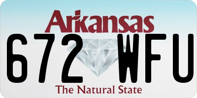 AR license plate 672WFU
