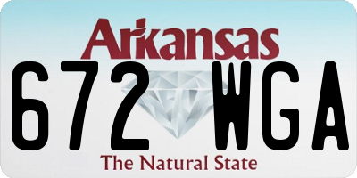 AR license plate 672WGA