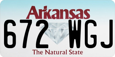 AR license plate 672WGJ