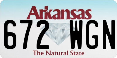 AR license plate 672WGN