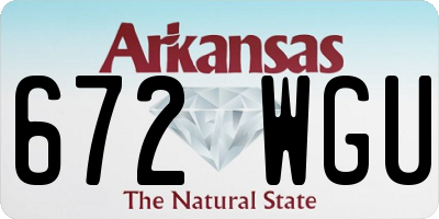 AR license plate 672WGU