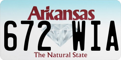AR license plate 672WIA