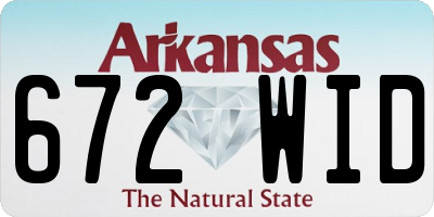 AR license plate 672WID