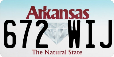 AR license plate 672WIJ