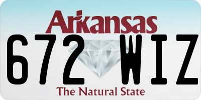 AR license plate 672WIZ