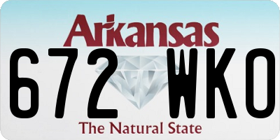 AR license plate 672WKO