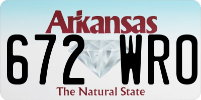 AR license plate 672WRO