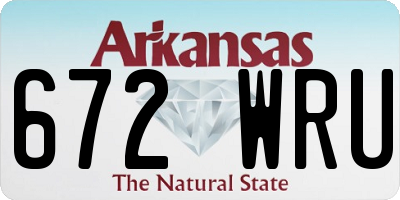 AR license plate 672WRU