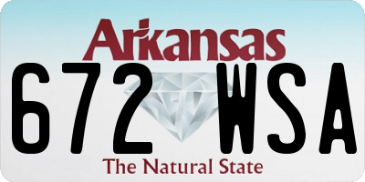 AR license plate 672WSA