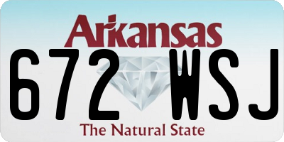 AR license plate 672WSJ