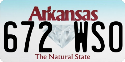 AR license plate 672WSO