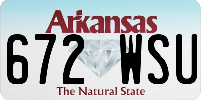 AR license plate 672WSU