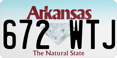 AR license plate 672WTJ