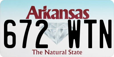 AR license plate 672WTN
