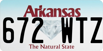 AR license plate 672WTZ