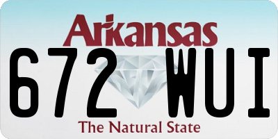 AR license plate 672WUI
