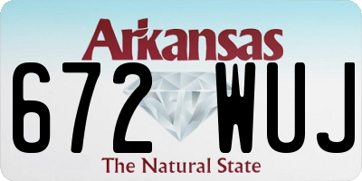 AR license plate 672WUJ