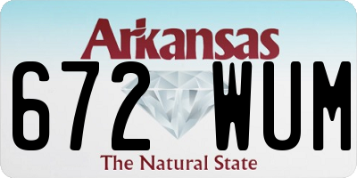 AR license plate 672WUM