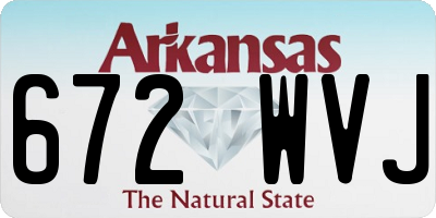 AR license plate 672WVJ