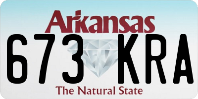 AR license plate 673KRA